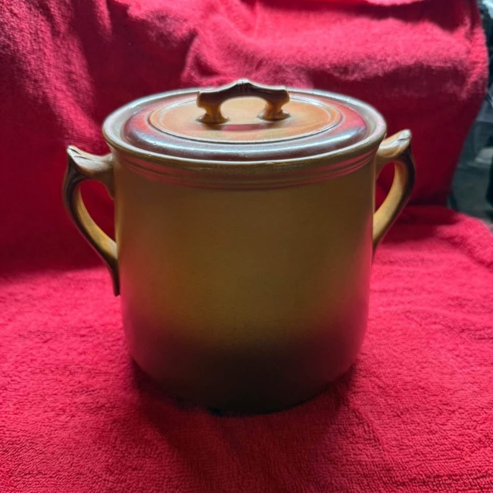 Vintage French Lidded crock with Handles